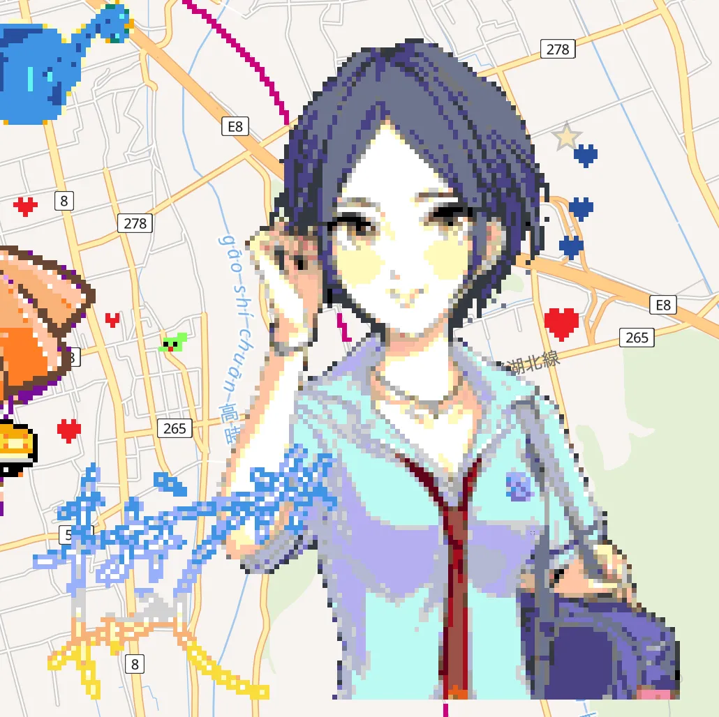 wplaceで描いた速水奏さん（R, 特訓前）